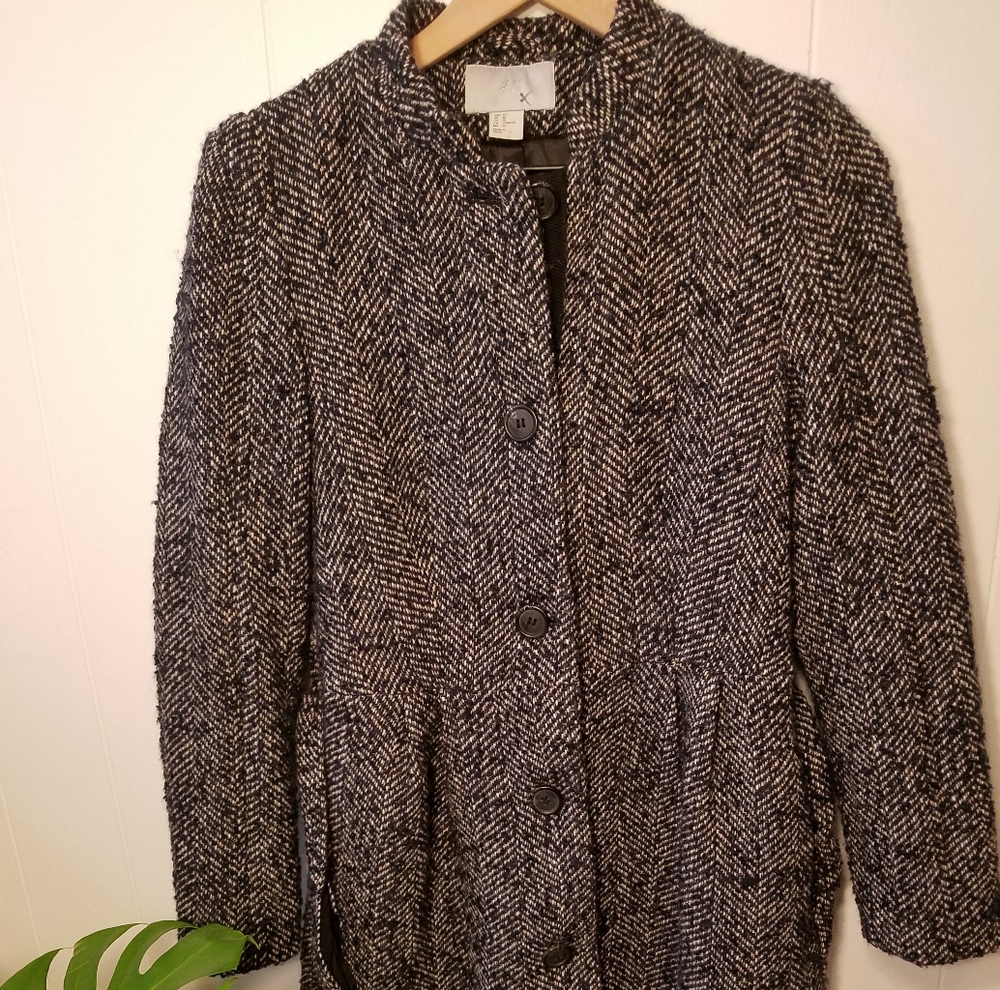 H&M tweed trench/peacoat with belt